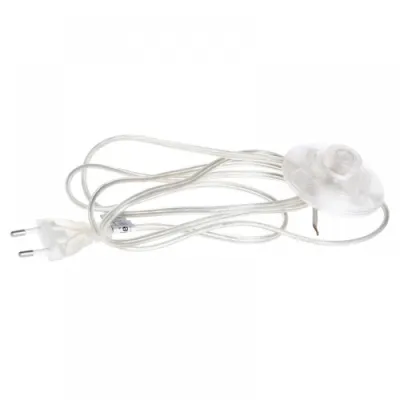 Шнур с круглым выключателем Brille P-2S transparent 1,8m