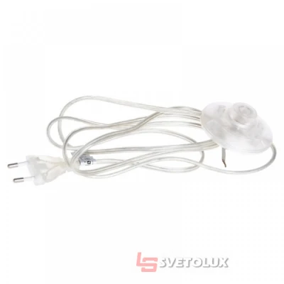 Шнур с круглым выключателем Brille P-2S transparent 1,8m