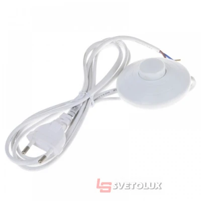 Шнур с круглым выключателем Brille P-2S white 1,8m