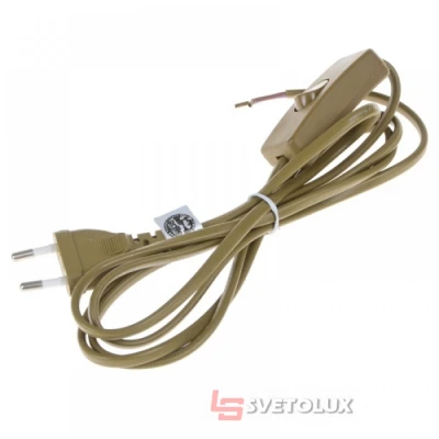 Шнур с прямоугольным выключателем Brille P-1S brown 1,8m