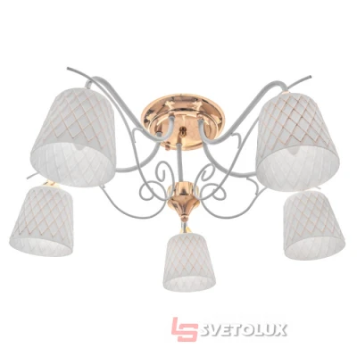 Люстра Brille LK-607S/5 E27 WH/FG