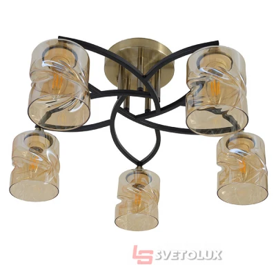 Люстра Brille LK-664S/5 E27 AB+BK