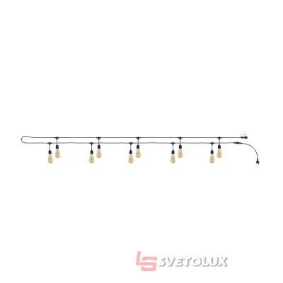 Вулична гірлянда на 10 ламп HD-123S/10 E27 IP65 BK 10m Brille