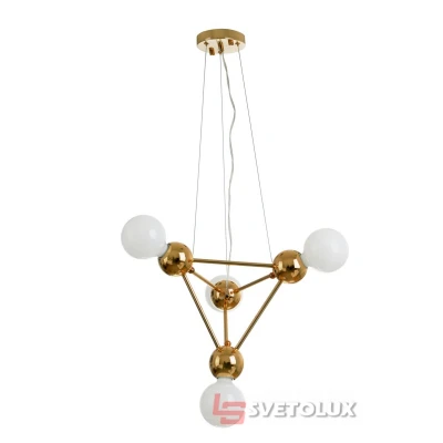 Люстра стельова лофт на 4 плафона молекула BL-956S/4 E27 CH Brille