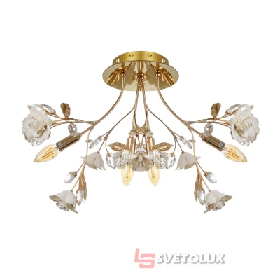 Люстра потолочная для спальни флористика BKL-524C/4 E14 GD Brille