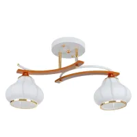 Люстра потолочная на 2 плафона LK-681S/2 E27 WH+FG Brille Люстра потолочная на 2 плафона LK-681S/2 E27 WH+FG Brille