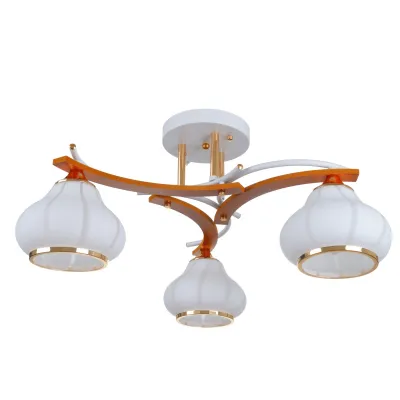 Люстра потолочная на 3 плафона LK-681S/3 E27 WH+FG Brille Люстра потолочная на 3 плафона LK-681S/3 E27 WH+FG Brille