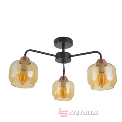 Люстра потолочная на 3 плафона BL-970C/3 E27 BK/AC Brille