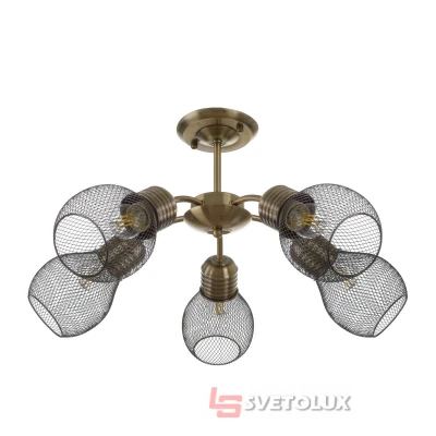 Люстра потолочная на 5 плафонов BL-974C/5 E27 AB Brille