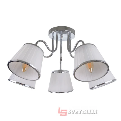 Люстра потолочная с абажуром на 5 плафонов BKL-687S/5 E14 CH Brille