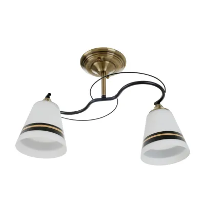 Люстра на 2 плафона LK-702S/2 E27 AB+BK Brille