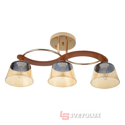 Люстра на 3 плафони золотиста LK-704S/3 E27 FG Brille