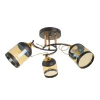 Люстра на 3 плафони чорна з золотим LK-706S/3 E27 BK+FG Brille