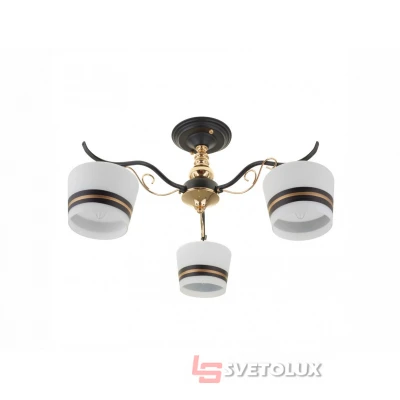 Люстра трехрожковая черно-золотистого цвета LK-708S/3 E27 BK+FG Brille