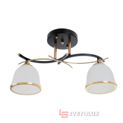 Люстра на 2 плафона LK-710S/2 E27 BK+FG Brille