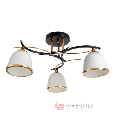 Люстра на 3 плафона LK-710S/3 E27 BK+FG Brille