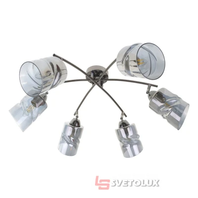 Люстра на 6 лампочек LK-723S/6 E27 BK + CH