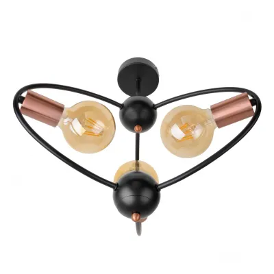 Люстра на 3 лампочки BL-997S/6 E27 BK + AC