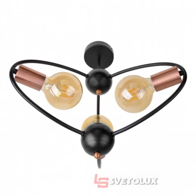 Люстра на 3 лампочки BL-997S/6 E27 BK + AC