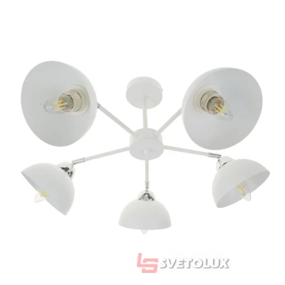 Люстра белого цвета на 5 лампочек BL-998S/5 E27 WH/CH