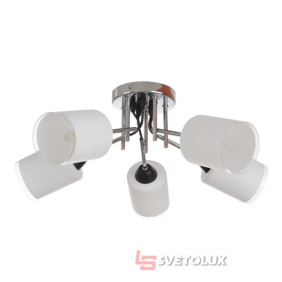 Современная люстра на 5 лампочек LK-724S/5 E27 BK/CH