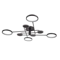 Велика світлодіодна стельова люстра BL-759С/76W WW BK