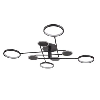 Велика світлодіодна стельова люстра BL-759С/76W WW BK