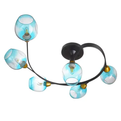 Люстра черная на 6 лампочек BR-01 611C/6 E27 BK/BL