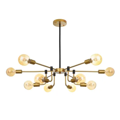 Люстра на 12 лампочек BR-01 621S/12 E27 BK/G