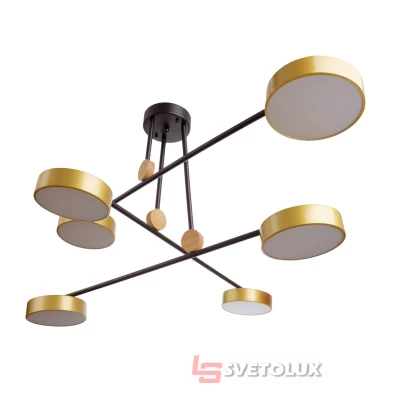 Светодиодная люстра BL-939С/6 LED 72W WW+NW+CW BK/G