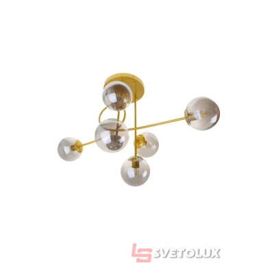 Стельова люстра на 6 лампочок BR-01 633S/6 E27 G/GY Brille
