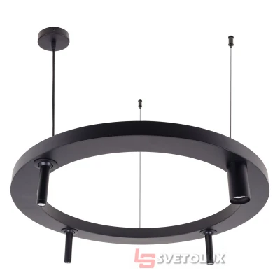 Люстра светодиодная GU10 5W*3+7W BK "80 (BR-01 689S/4) Brille