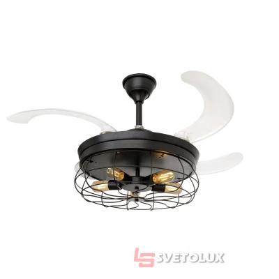 Люстра потолочная вентилятор Е27 300W BK (BKL-913SC/5) Brille