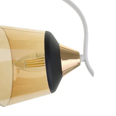 Настольная лампа декоративная белая и золотистая LK-699T/1 E27 WH+FG Brille