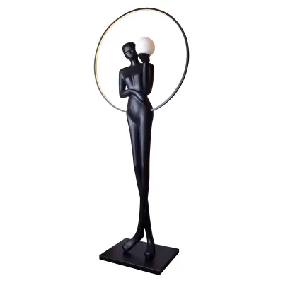 Торшер напольный Девушка с шаром LED E27 30W NW BK (FLT-58F) Brille
