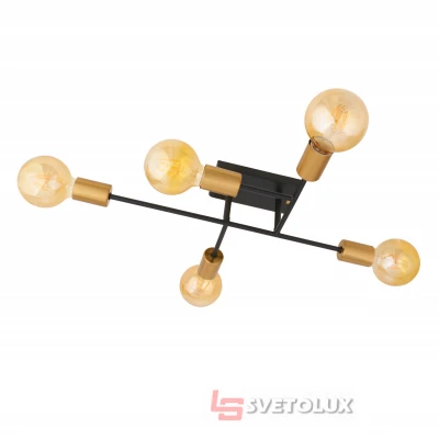 Люстра лофт потолочная Е27 300W BK/JGT (BR-01 691C/5) Brille