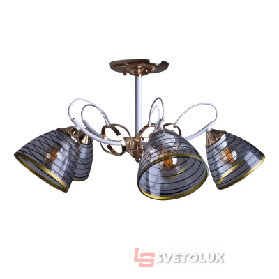 Люстра LK-728S/5 E27 WH+FG Brille