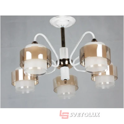 Люстра LK-729S/5 E27 WH+FG Brille