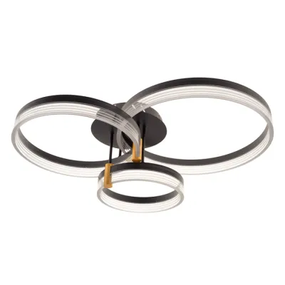 Светодиодная люстра Brille WBL-57C/3 74W WW+NW+CW BK/G