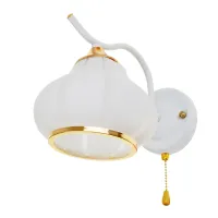 Бра настенное накладное классическое LK-681W/1 E27 WH+FG Brille Бра настенное накладное классическое LK-681W/1 E27 WH+FG Brille
