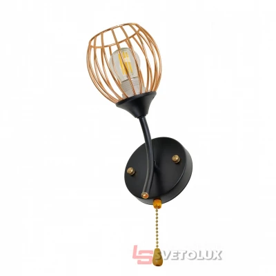 Бра настенное накладное лофт BL-967W/1 E27 BK+FG Brille