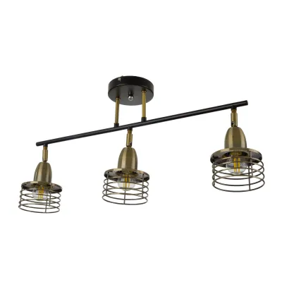 Светильник спот потолочный накладной лофт HTL-212/3 E27 AB/CH Brille