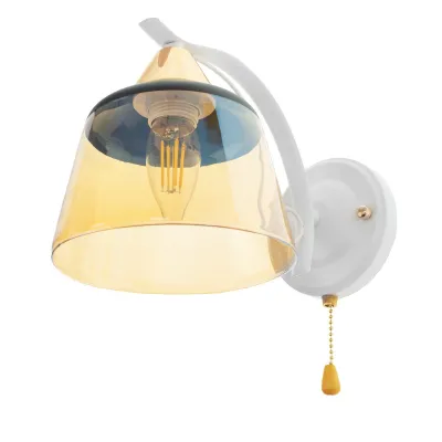 Бра на стену с выключателем для спальни LK-699W/1 E27 WH+FG Brille