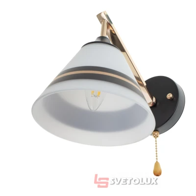 Бра настінне накладне з вимикачем на ланцюжку LK-701W/1 E27 BK+FG Brille