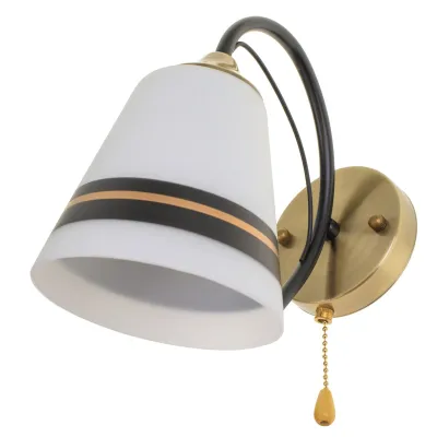 Бра с выключателем на цепочке LK-702W/1 E27 AB+BK Brille