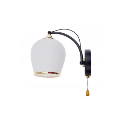 Бра з мотузковим вимикачем для кабінету залу в спальню передпокій LK-711W/1 E27 BK+FG Brille