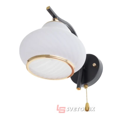 Бра зі Шнуровим вимикачем чорне LK-712W/1 E27 BK+FG Brille