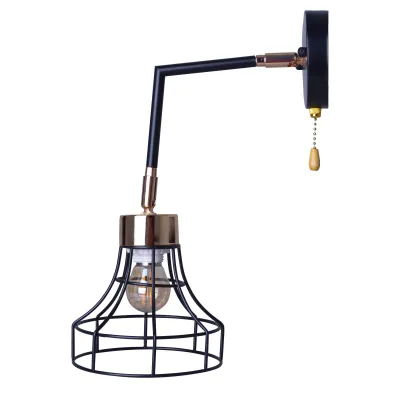 Бра з мотузяним вимикачем HTL-220W/1 BK+FG Brille