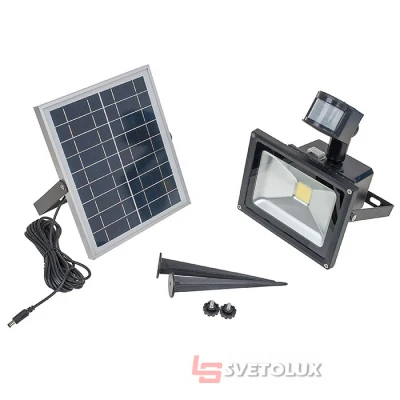 Прожектор led Brille HL-42P/20W CW IP65 solar на солнечной батарее
