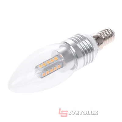 Светодиодная лампа Brille E14 5W 20 pcs WW C37-A SMD2835(silver)